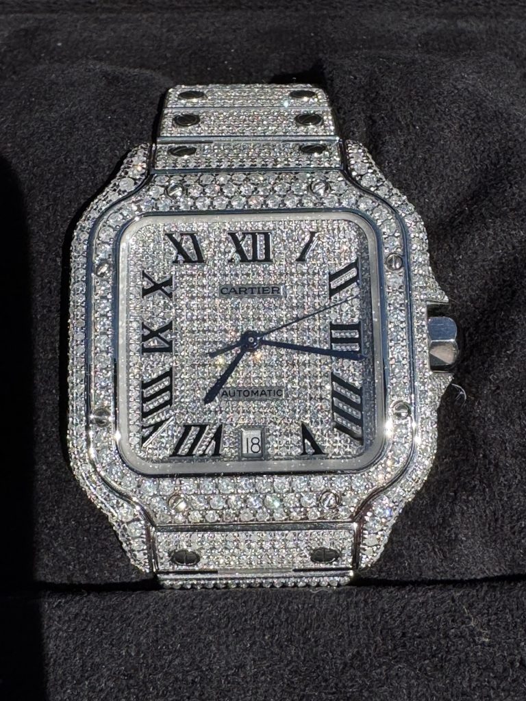 SOLD- 2024 Cartier Santos Large Iced - 48m x 40m - WSSA0018