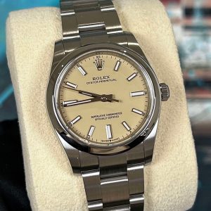 2025 Rolex Oyster Perpetual Beige Dial 34mm - Brand New - 124200